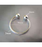Cock Glans Rings - Solid Silver - Worn below the head of your cock on your Frenulum - 2 pressure balls - Handmade body jewellery for Men