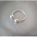Cock Glans Rings - Solid Silver - Worn below the head of your cock on your Frenulum - 2 pressure balls - Handmade body jewellery for Men