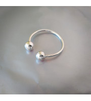 Cock Glans Rings - Solid Silver - Worn below the head of your cock on your Frenulum - 2 pressure balls - Handmade body jewellery for Men