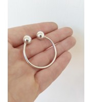 Cock Glans Rings - Solid Silver - Worn below the head of your cock on your Frenulum - 2 pressure balls - Handmade body jewellery for Men