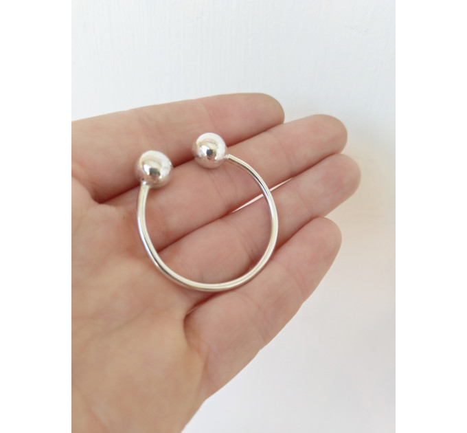 Cock Glans Rings - Solid Silver - Worn below the head of your cock on your Frenulum - 2 pressure balls - Handmade body jewellery for Men