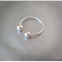 Cock Glans Rings - Solid Silver - Worn below the head of your cock on your Frenulum - 2 pressure balls - Handmade body jewellery for Men